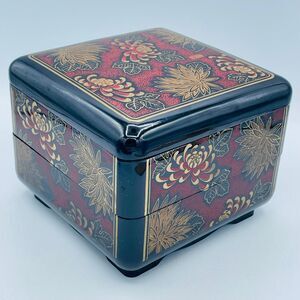 Vintage Asian Oriental Bento Style Jewelry Trinket Storage Box ROC Interpur